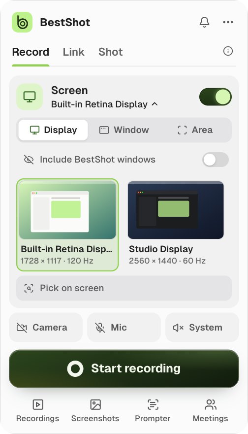 The Screen card expanded with thumbnails of two displays to choose from and a Pick on screen button